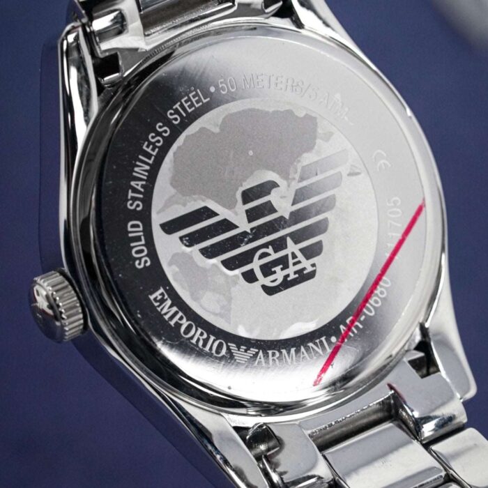 Emporio Armani Men's Valente Black Dial Stainless Steel Watch - AR0680 - Image 2
